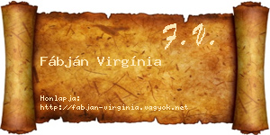 Fábján Virgínia névjegykártya