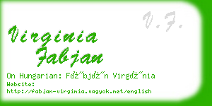 virginia fabjan business card